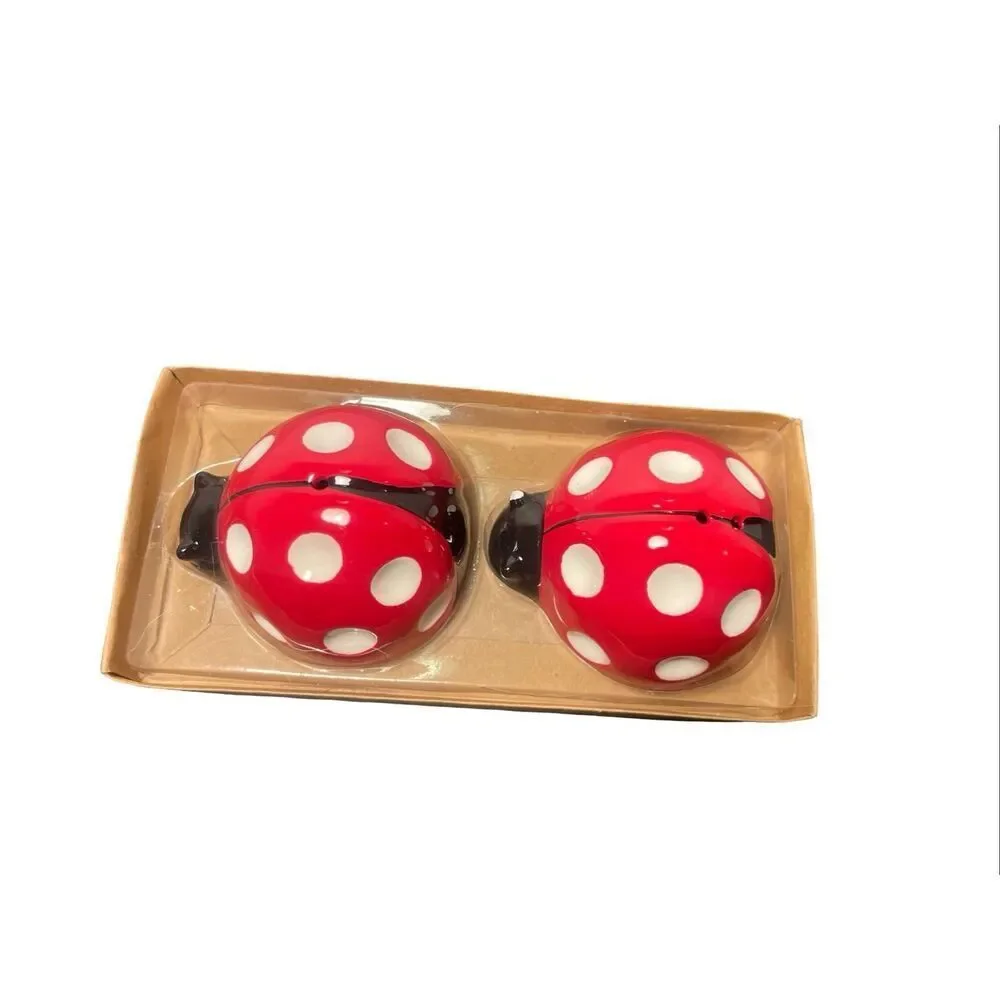 Ladybug Adorable Salt and Pepper Shakers NWT